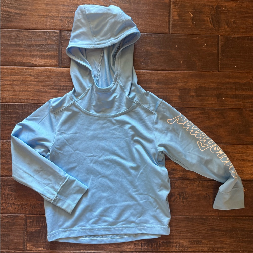 Light Blue Hoodie with Sleeve Print
